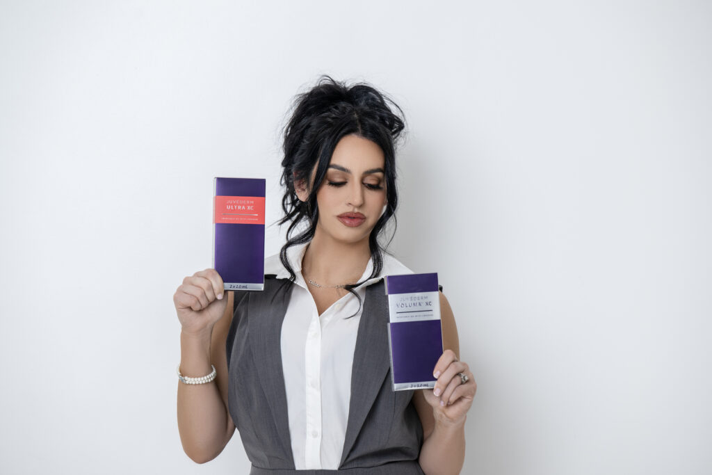 erica hammel holding lip filler packaging